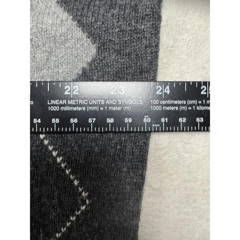 Jos A Bank Mens L Lambswool Blend Argyle Sweater Gray Red Crewneck